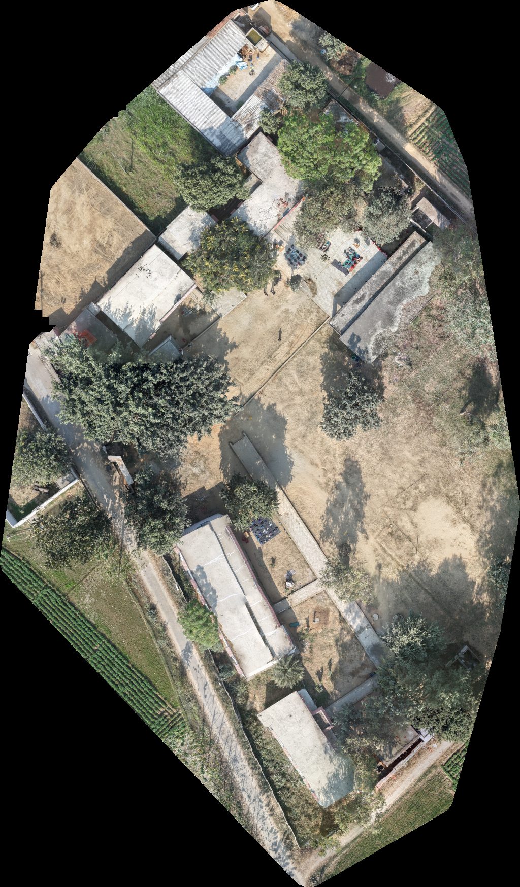 Drone map of Mandir Chaman dairy farm in Mulak Aerial drone map in Pansukha, Up, IN