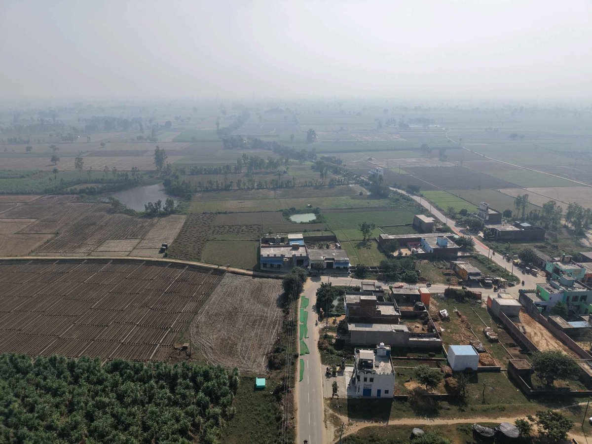 Drone 3d model of Government school Nitiya Medical store in medical store Aerial drone 3d model in Qazibehta, Up, IN