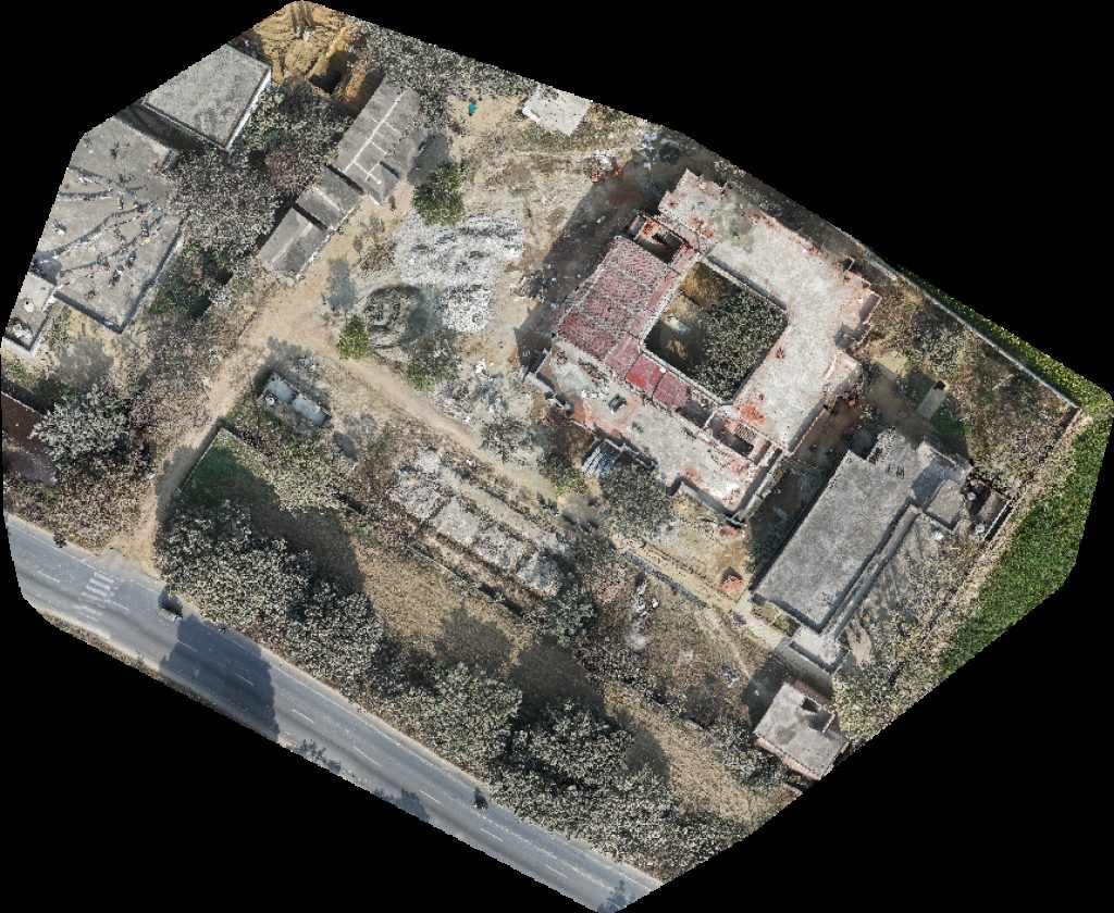 Drone map of Kasturba Gandhi Balika Vidyalaya Dr Samrat Roy in medical store Aerial drone map in Sambhal, Up, IN