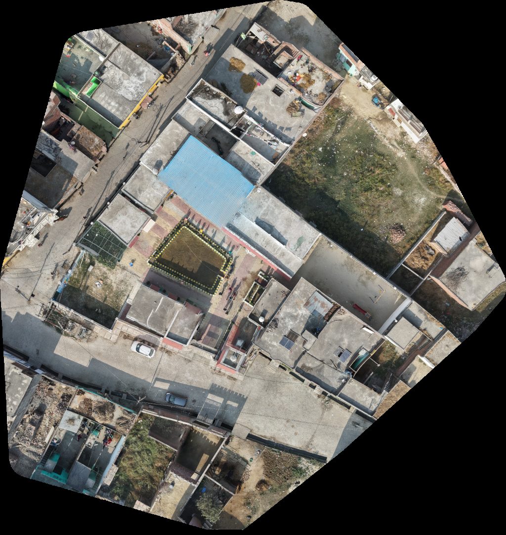 Drone map of Primary School Harkishore Yadav in Gawn Aerial drone map in Sirsa, Up, IN