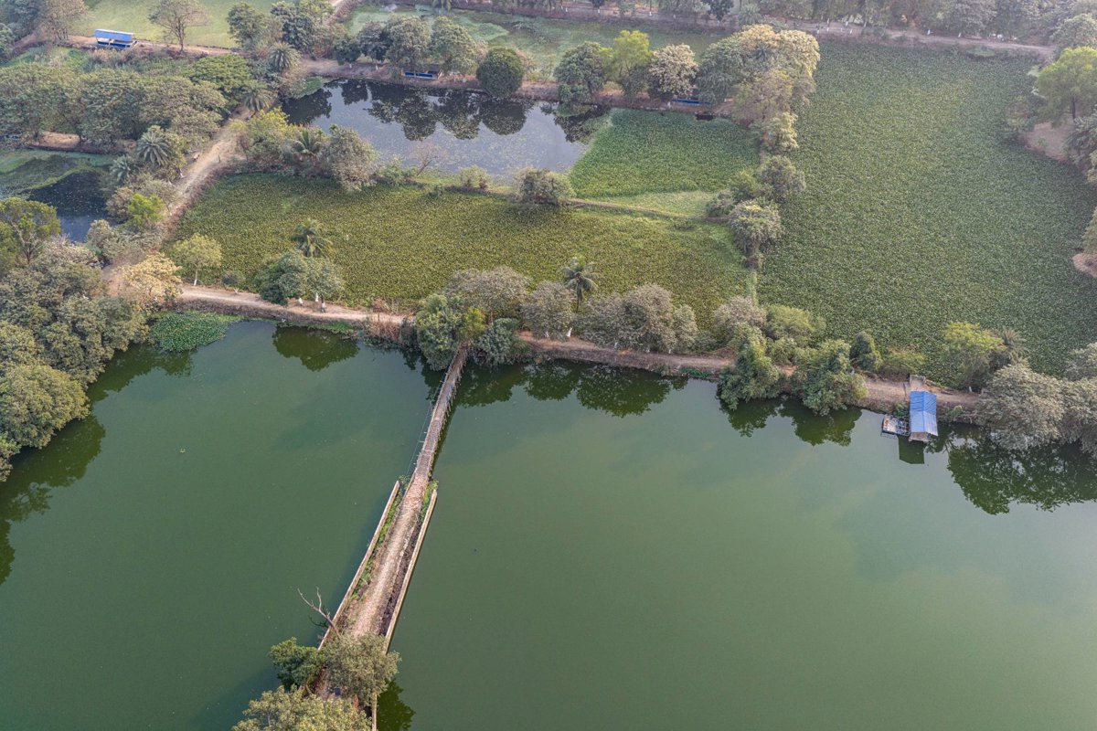 Drone 3d model of Nonadanga Lake Pratim Projects Combine in Adarsha Nagar Aerial drone 3d model in Kolkata, Wb, IN