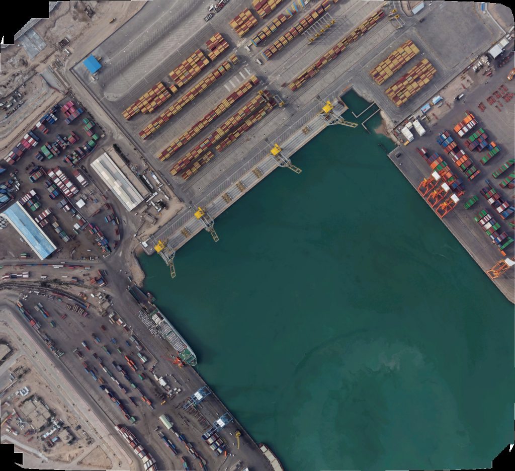 Drone map of جوازات و وكالات ام قصر BMT Container Terminal in ام قصر Aerial drone map in Um Qasr, Basra Governorate, IQ