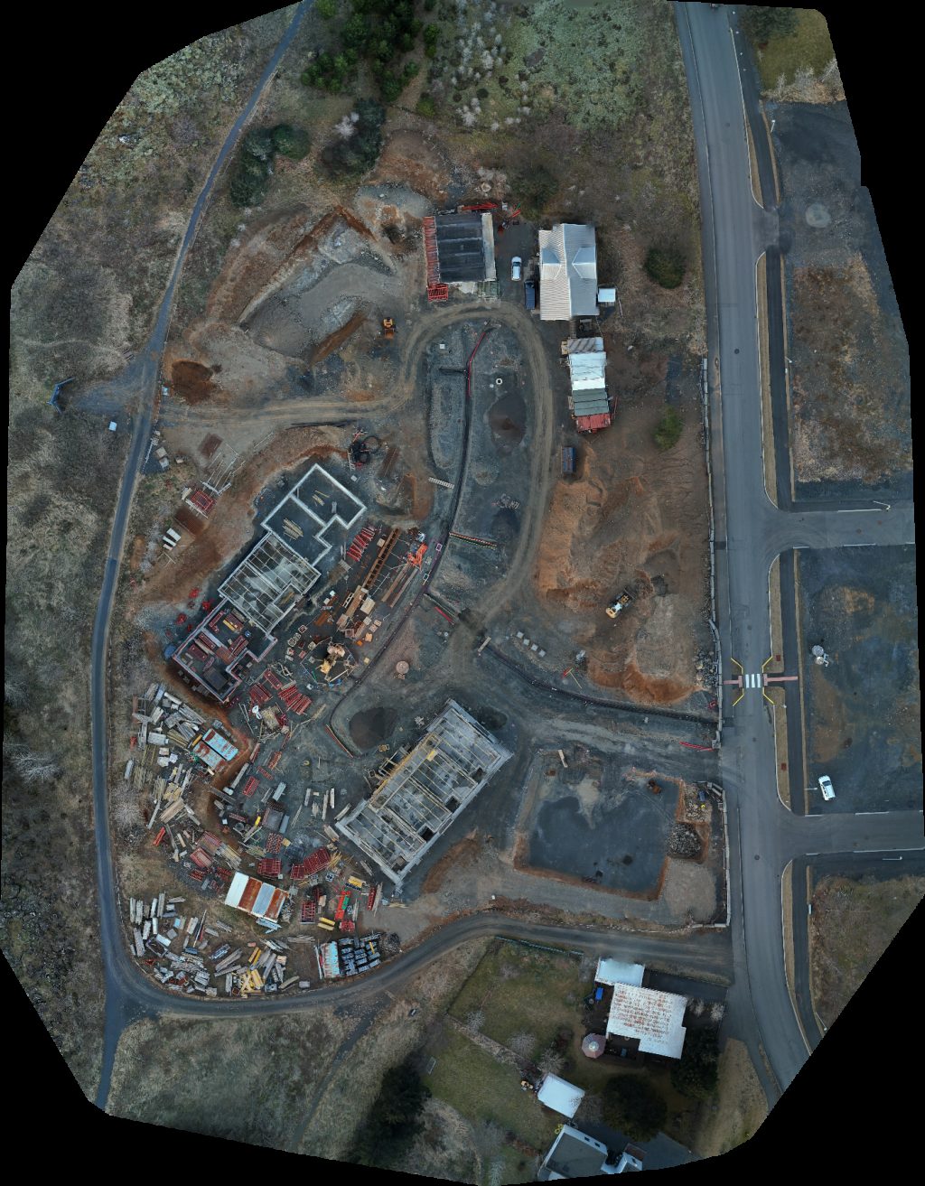 Drone map of Frost Fire Boutique Hotel Restaurant Varma Aerial drone map in Hveragerði, Hverager Isb R, IS