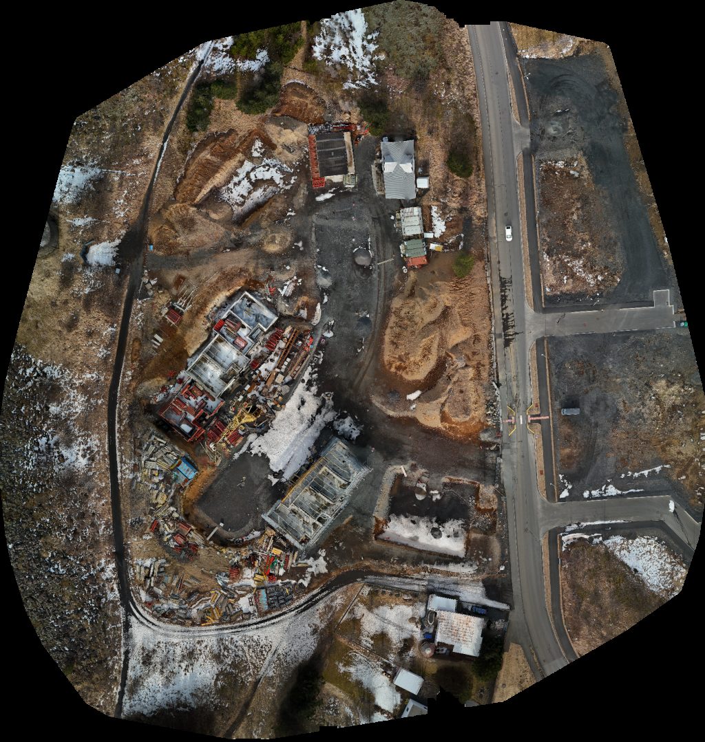 Drone map of Frost Fire Boutique Hotel Restaurant Varma in varmi guesthouse apartments Aerial drone map in Hveragerði, Hverager Isb R, IS
