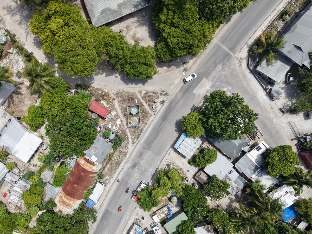 Drone 3d model of BTC Junior Secondary School Gov rent house Aerial drone 3d model in Betio, Gilbert Islands, KI