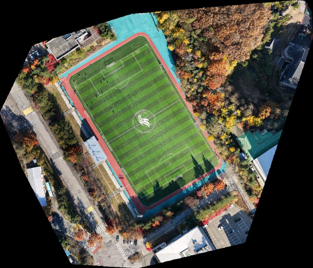 Drone map of 일송스타디움 한림대학교 축구장 in 589-9 Aerial drone map in Chuncheon, Gangwon Do, KR