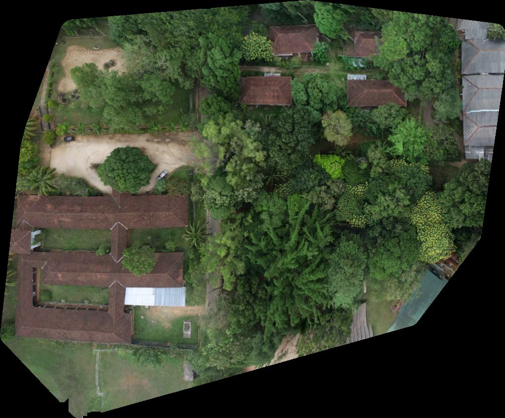 Drone map of University Study Area රීඩිම NLH Hall in Study Centre (Reedima) Aerial drone map in Olithanna, Sg, LK