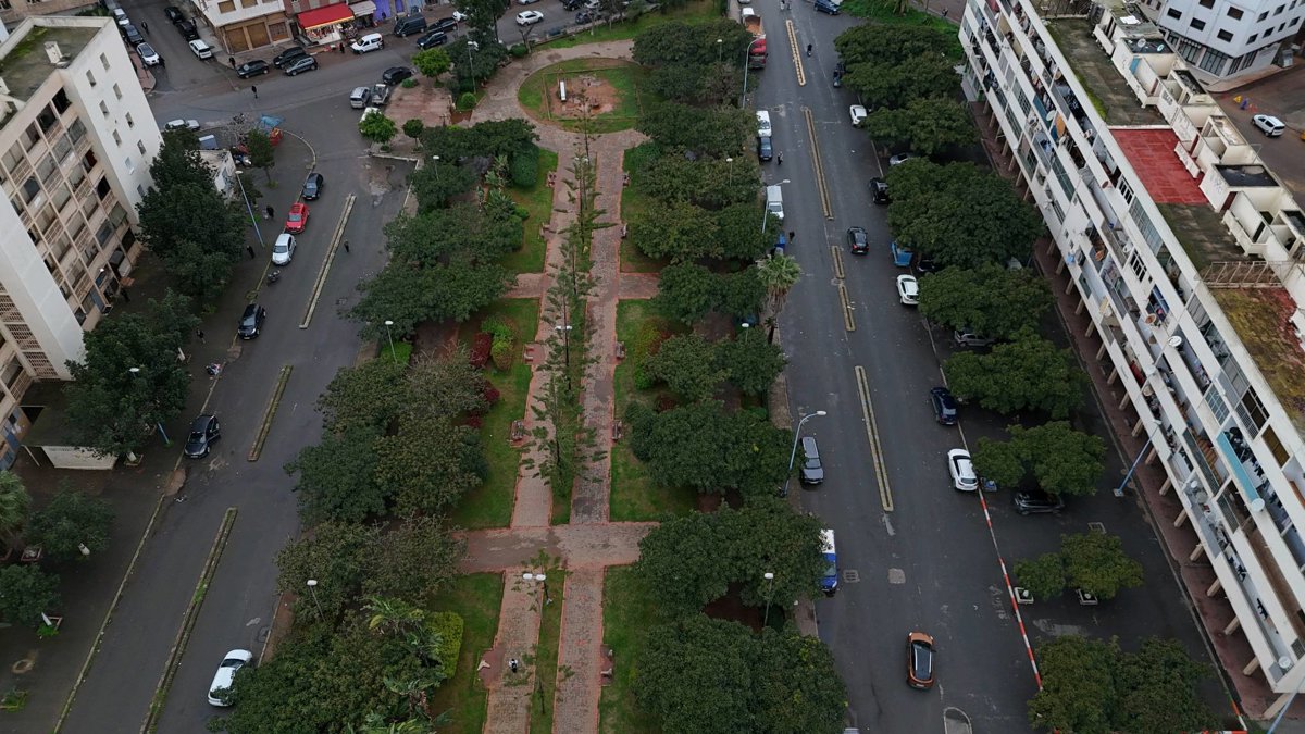 Drone 3d model of Parking حديقة بورنازيل Aerial drone 3d model in Casablanca, Casablanca Settat, MA