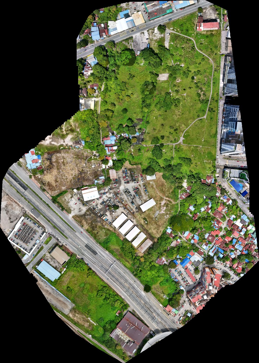 Drone map of Ben Line Agencies M Sdn Bhd SABRIMAMALA AGRO FARM in Bagan Dalam Aerial drone map in Butterworth, Penang, MY