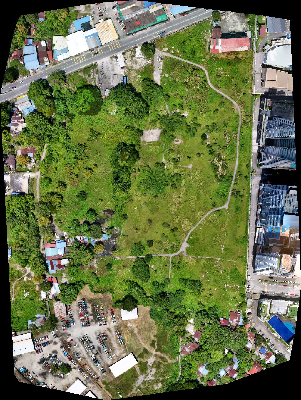 Drone map of Persatuan Nelayan Kawasan Ujong Batu SABRIMAMALA AGRO FARM in Bagan Dalam Aerial drone map in Butterworth, Penang, MY