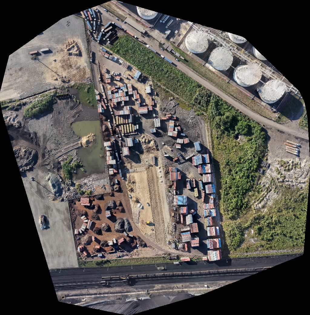 Drone map of Moçambique Terminal de Minerais Petrobeira in Port Aerial drone map in Beira, Sofala, MZ
