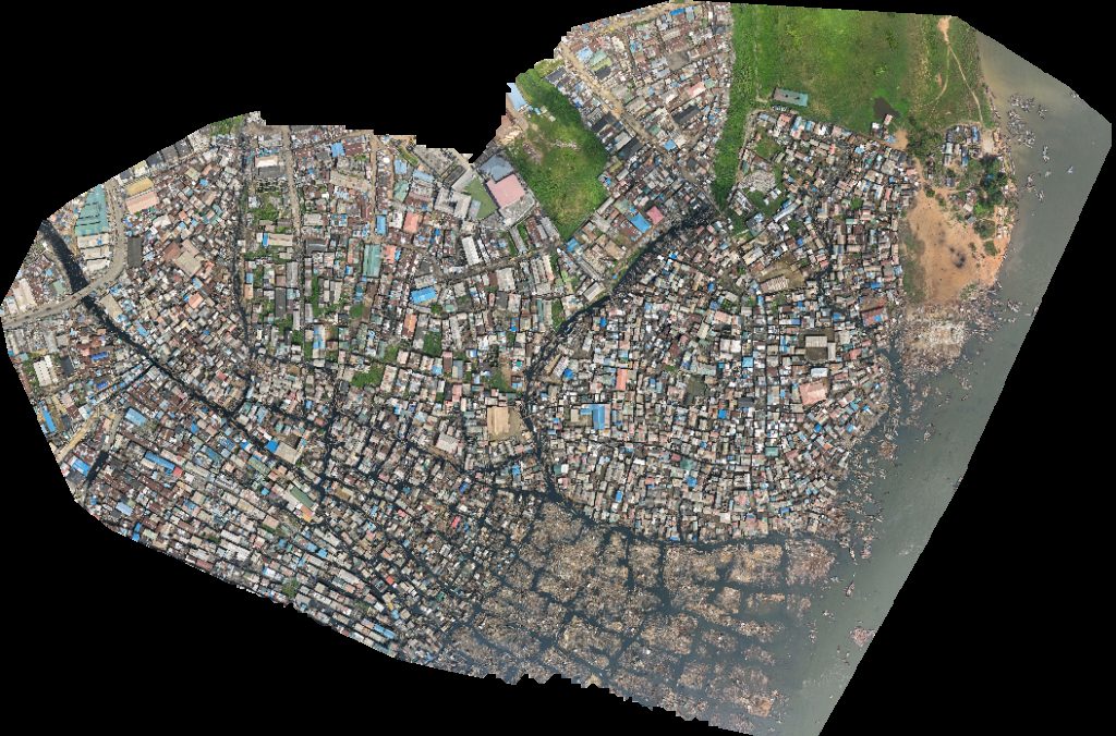Drone map of Wood Bar CCC Sogunro Parish 1 in Lagos Mainland Aerial drone map in Iwaya, La, NG