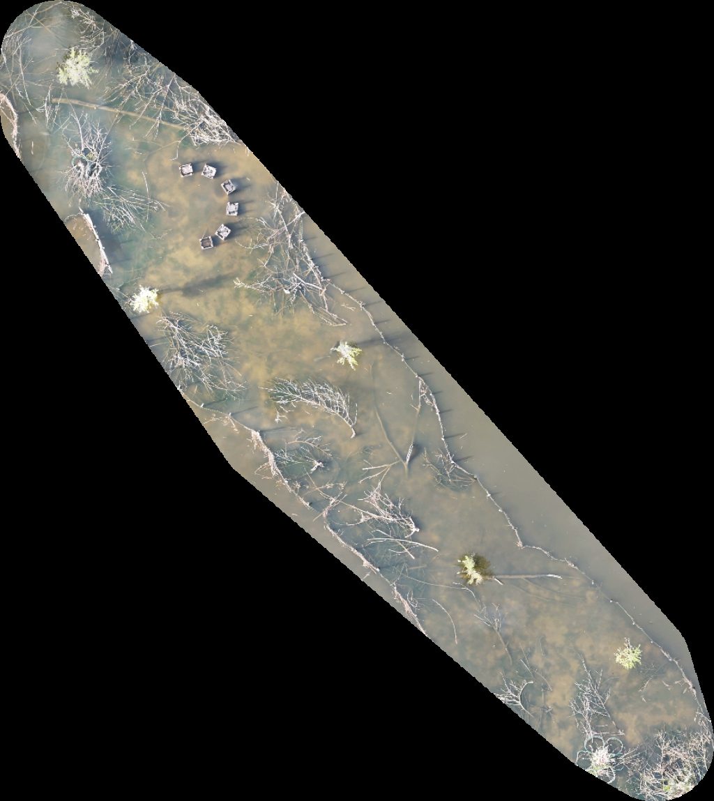 Drone map of De Breeërpeel visvijver HSV Ruisvoorn in j w Aerial drone map in Helden, Li, NL