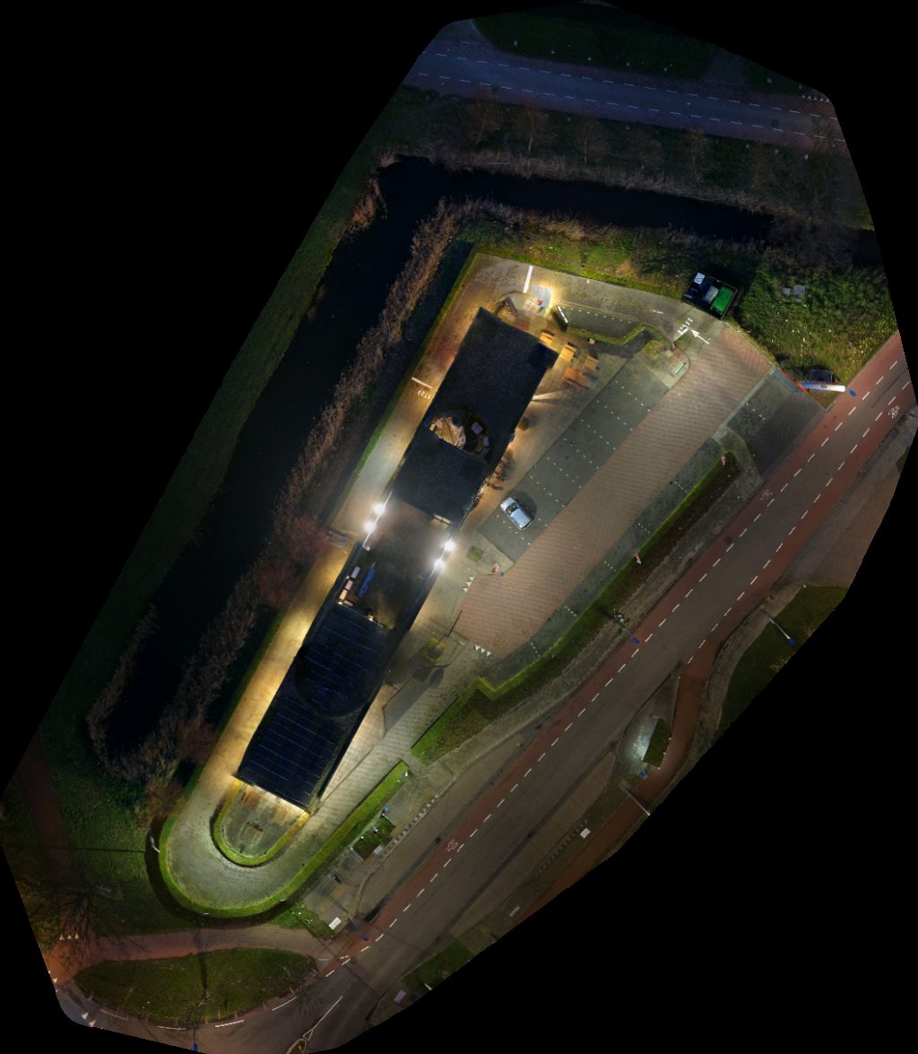 Drone map of KFC Subway in charging station Aerial drone map in Alkmaar, Nh, NL