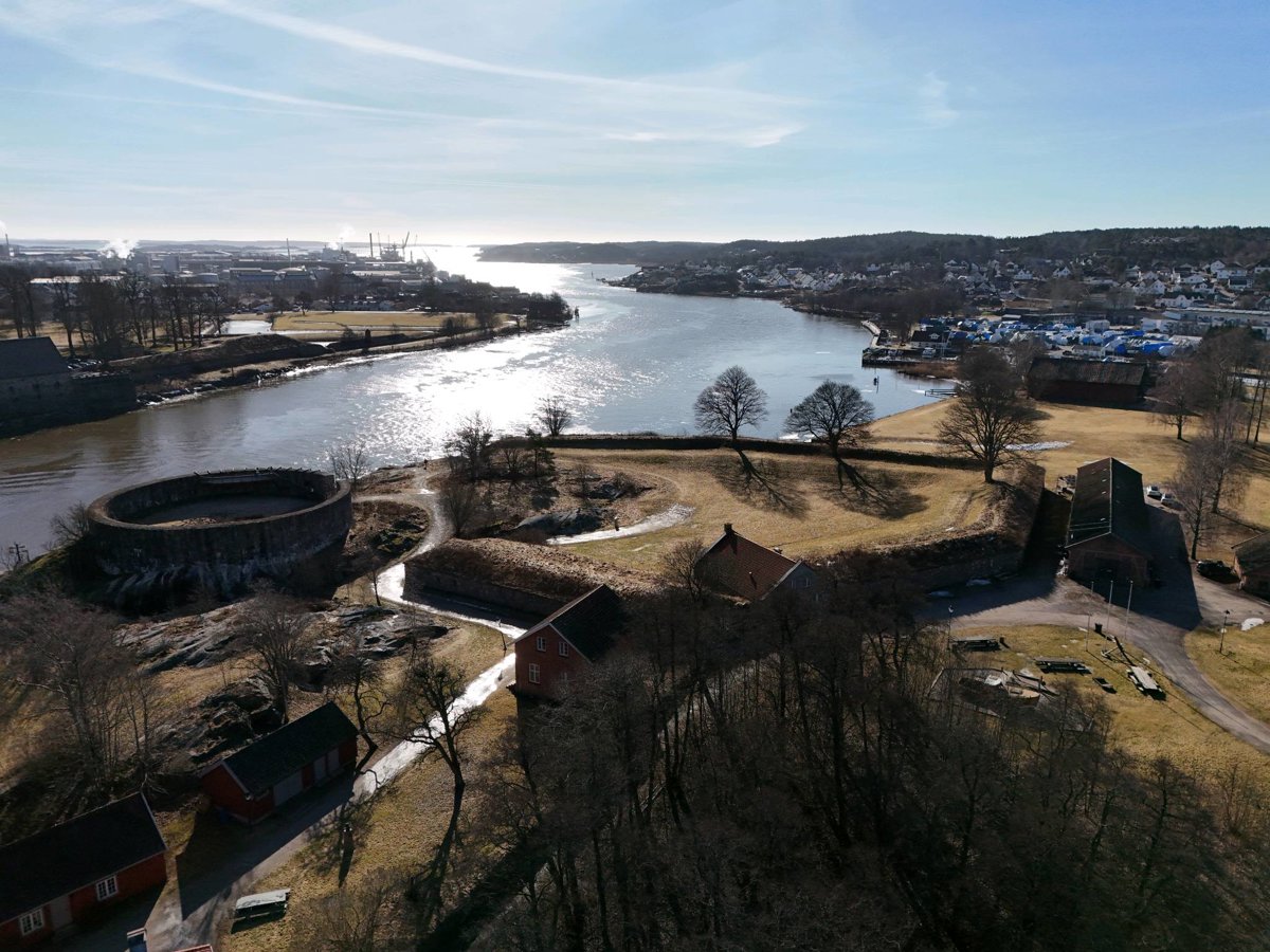 Drone 3d model of Isegran fort Magasinet Aerial drone 3d model in Fredrikstad, Stfold, NO