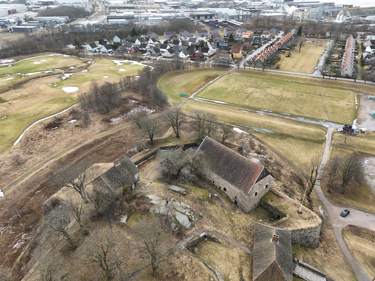 Drone 3d model of Kongsten fort Bueskyttere in kongsten idrettsforening Aerial drone 3d model in Fredrikstad, Stfold, NO