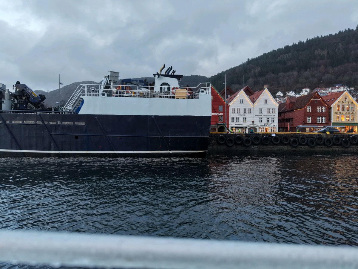 Drone 3d model of Hardanger Fjord AS cruise Pomnik Mina morska in Bergenhus Aerial drone 3d model in Bergen, Vestland, NO