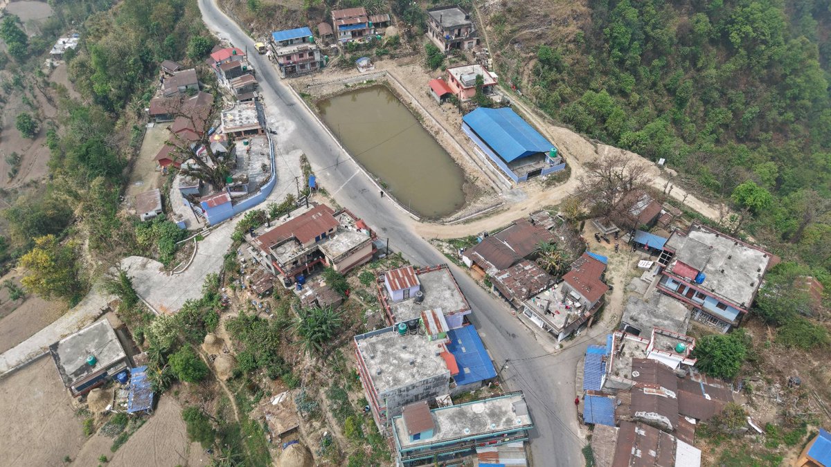 Drone 3d model of Pokhari Sanam Resturant Aerial drone 3d model in Kalika, Gandaki Province, NP