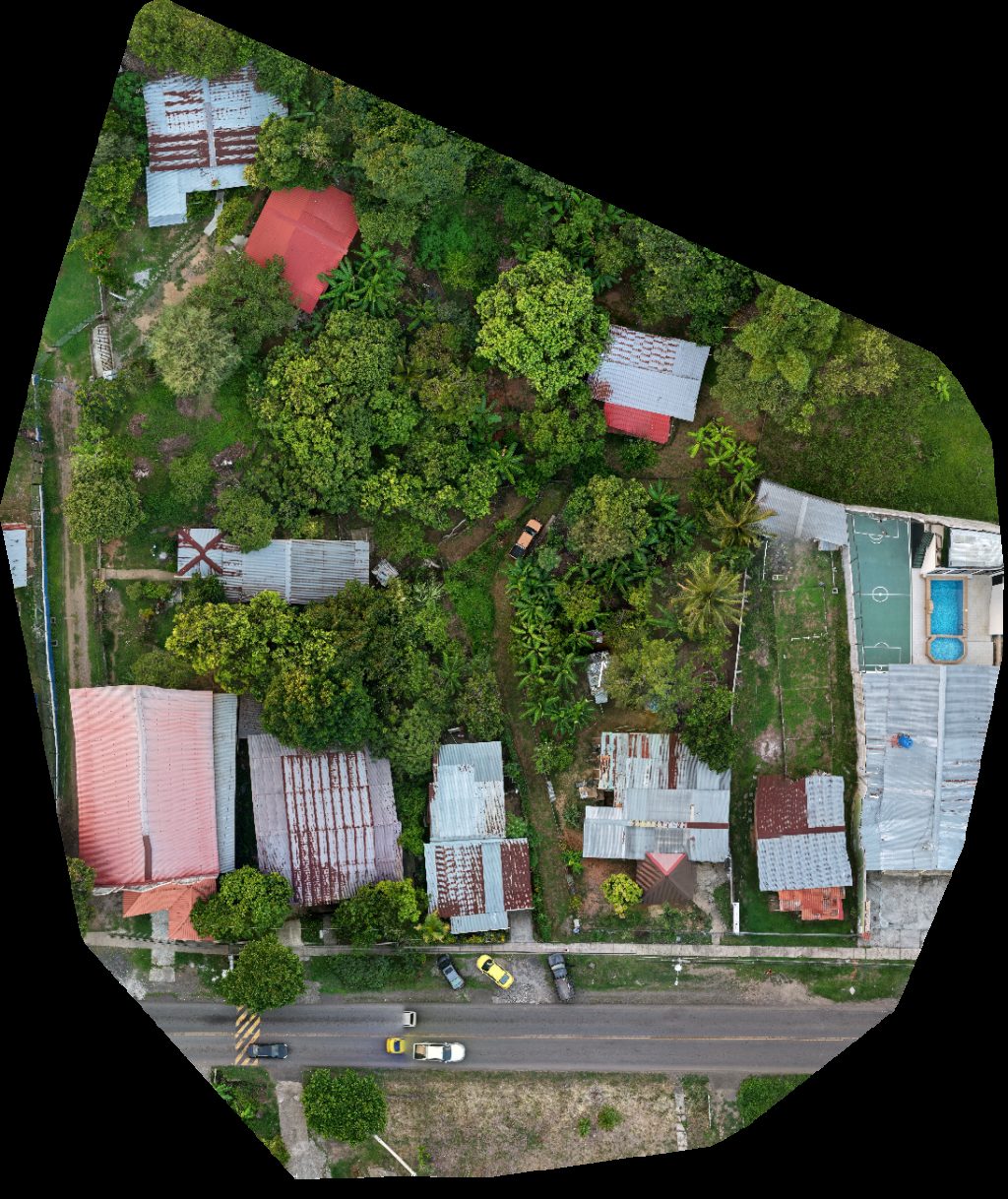 Drone map of Capilla Nuestra Señora de Fátima Escuela Las Barreras in quintas de doña Aerial drone map in Santiago, Provincia De Veraguas, PA