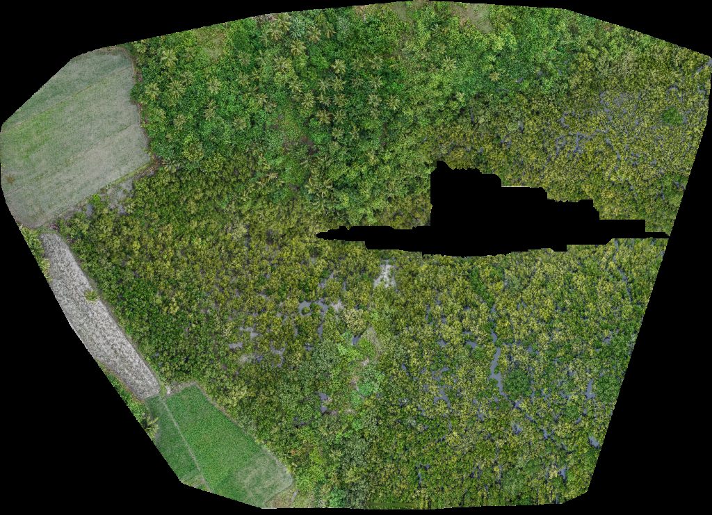 Drone map of Bazaar de Cabarian Ereño s meat frozen goods in beach resort Aerial drone map in Ligao City, Bicol, PH