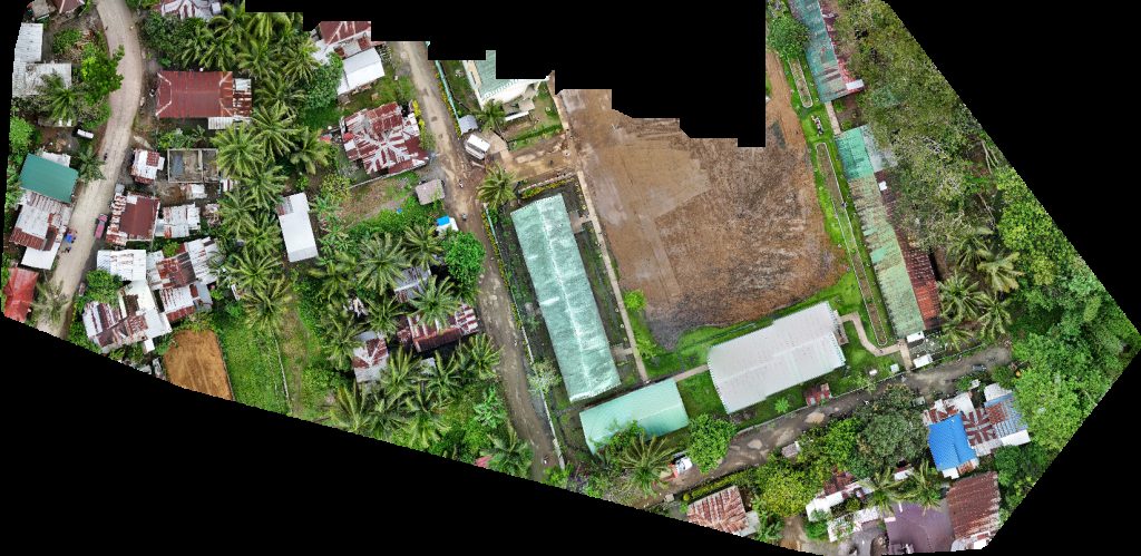 Drone map of Mat i NHS Central Elementary School in mat i Aerial drone map in Las Nieves, Caraga, PH