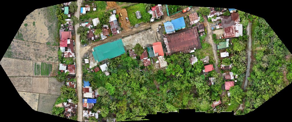 Drone map of Mat i NHS Central Elementary School in mat i Aerial drone map in Las Nieves, Caraga, PH