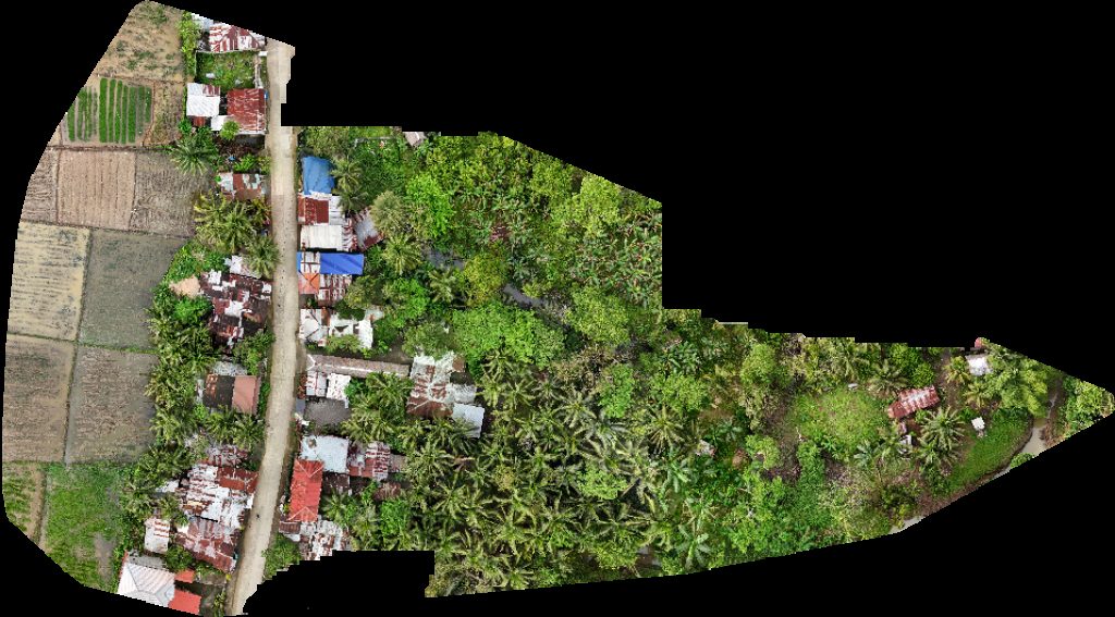 Drone map of Mat i NHS Central Elementary School in mat i Aerial drone map in Las Nieves, Caraga, PH