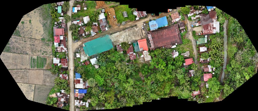 Drone map of Mat i NHS Central Elementary School in mat i Aerial drone map in Las Nieves, Caraga, PH