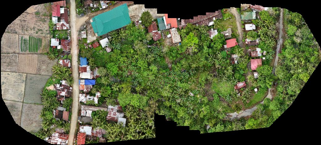 Drone map of Mat i NHS Central Elementary School in mat i Aerial drone map in Las Nieves, Caraga, PH