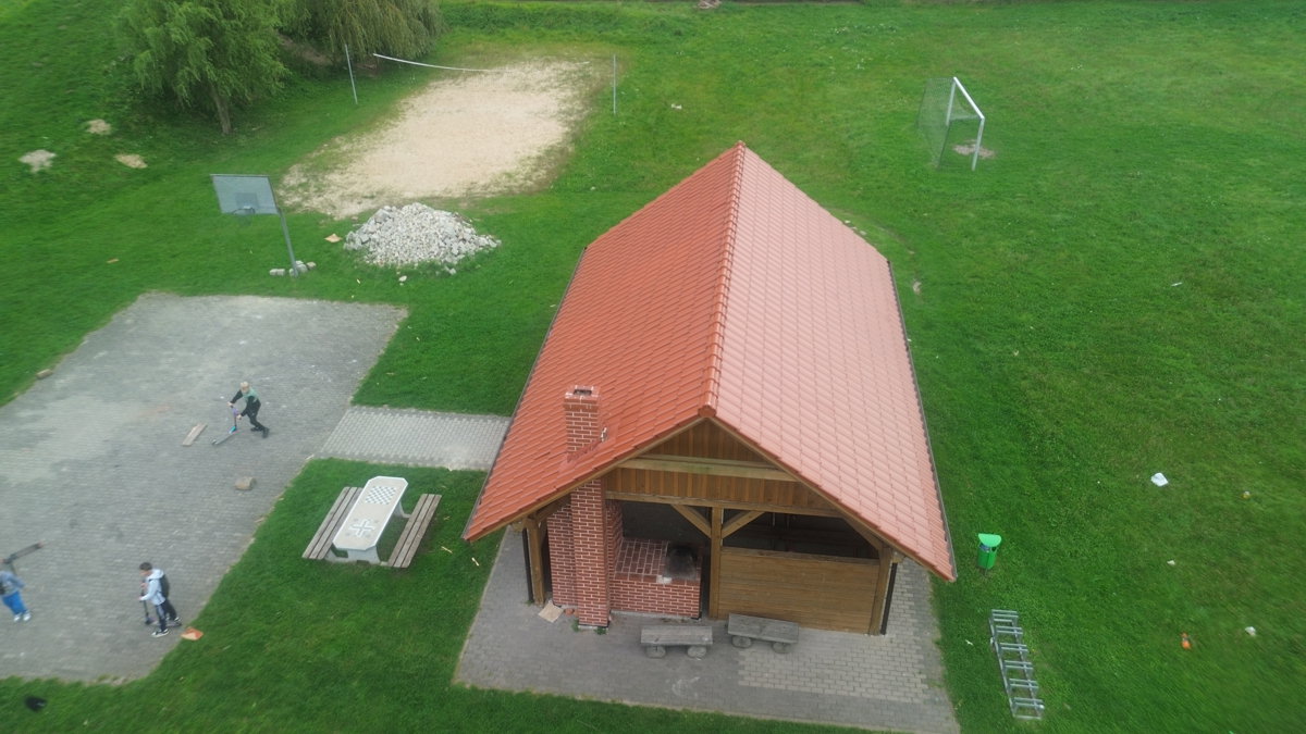 Drone 3d model of Plac zabaw Noclegi Pracownicze pod Żurawiem in plac zabaw Aerial drone 3d model in Środa Śląska County, Lower Silesian Voivodeship, PL