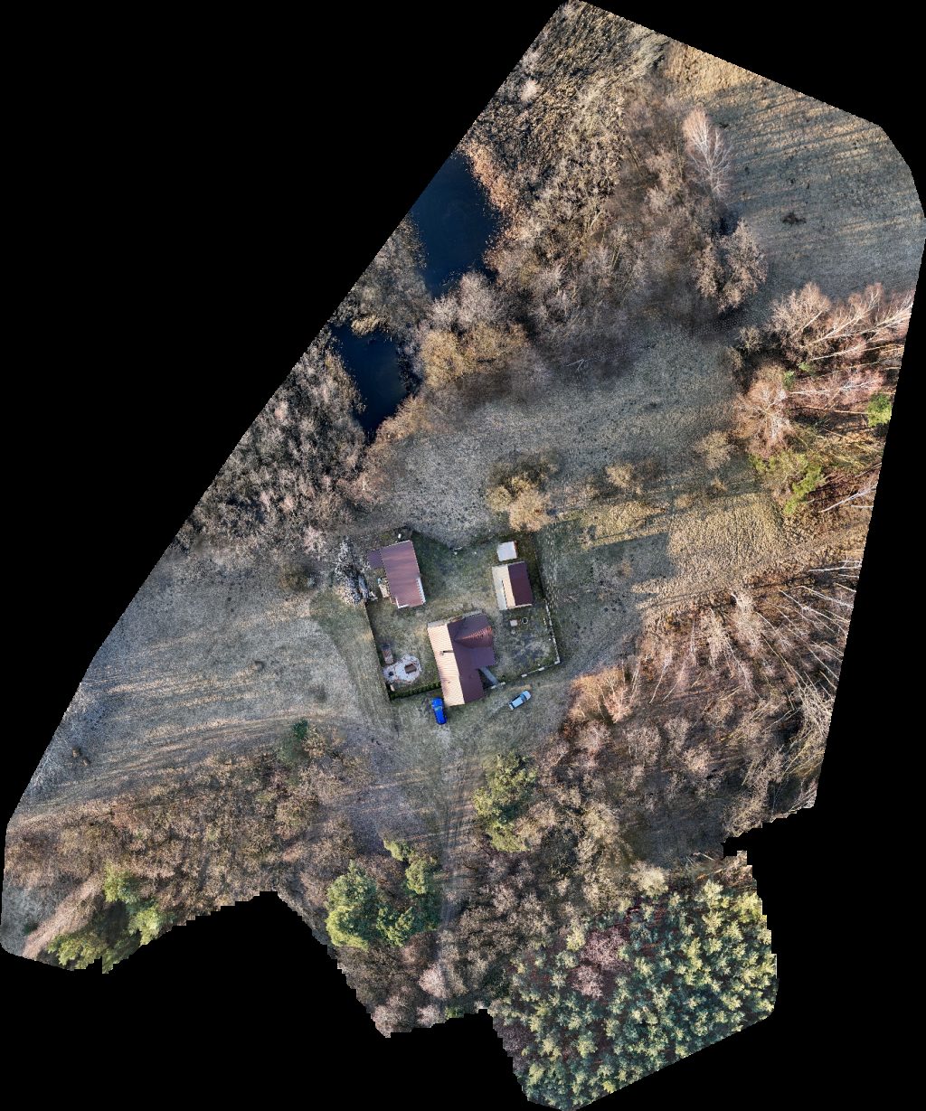 Drone map of Domek na skraju lasu do wynajęcia CAŁOROCZNY Three Bedroom Chalet in gościniec zacisze Aerial drone map in Czepów, Odz Voivodeship, PL