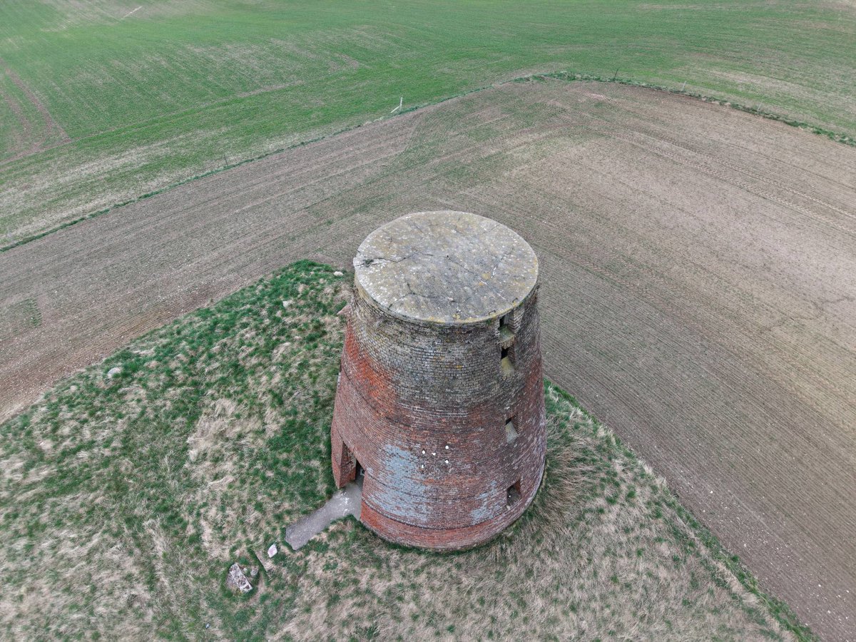 Drone 3d model of Wiatrak Holender ruiny Usługi stolarskie Twardowski in usługi ogólnobudowlane Aerial drone 3d model in Dzierzgoń, Pomeranian Voivodeship, PL