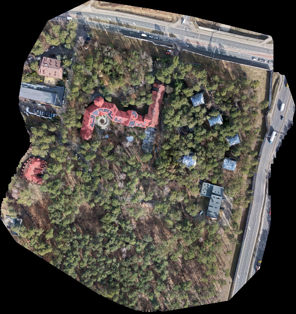 Drone map of ideanima Lesna Polana in sękocin las Aerial drone map in Sękocin Stary, Wojewodztwo Mazowieckie, PL