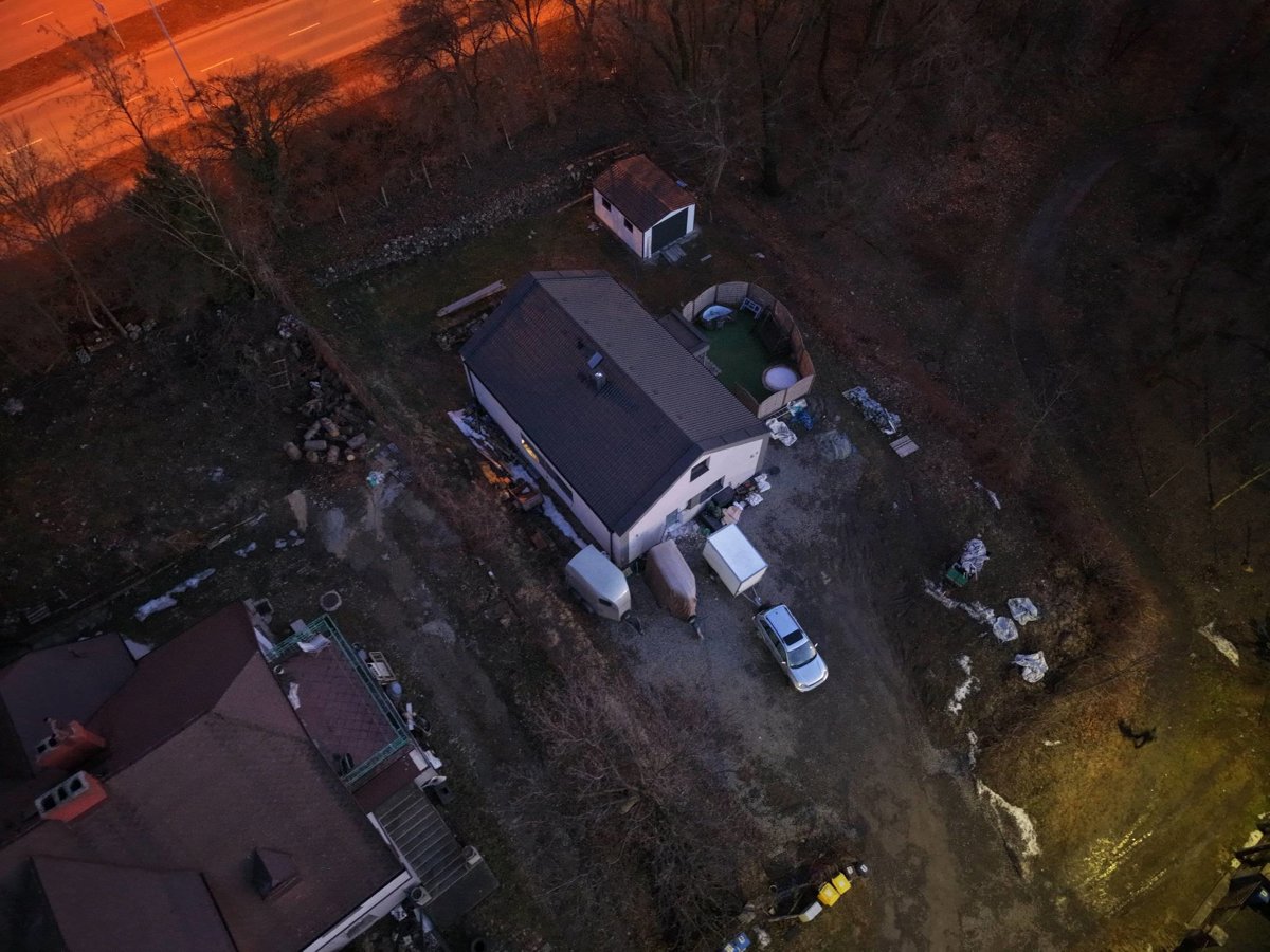 Drone 3d model of Kolumny Betonowe Park Jordański in pastelove mieszkanie przy Aerial drone 3d model in Bielsko-Biała, Wojewodztwo Slaskie, PL