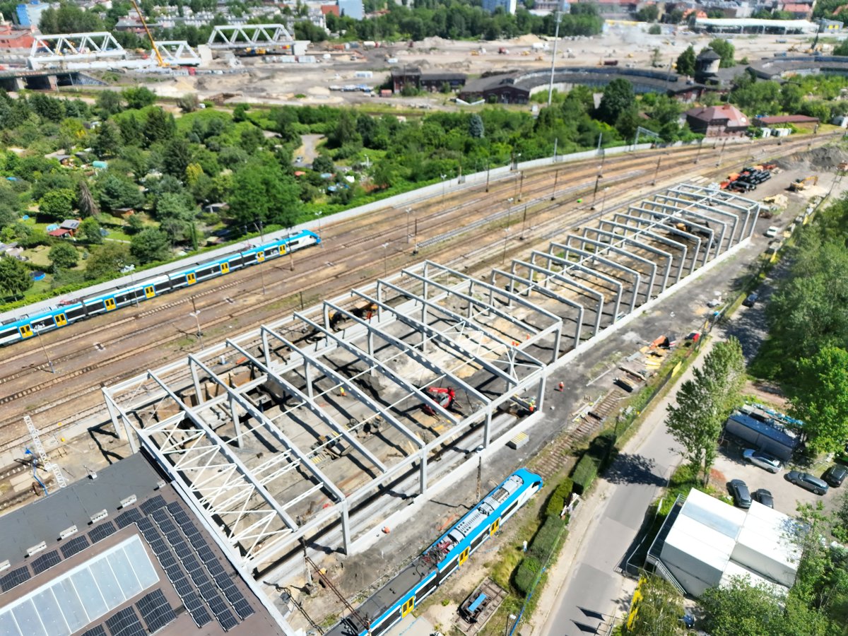 Drone 3d model of Silesian Railways Sp o Technal Aluminium s c in o o Aerial drone 3d model in Katowice, Wojewodztwo Slaskie, PL