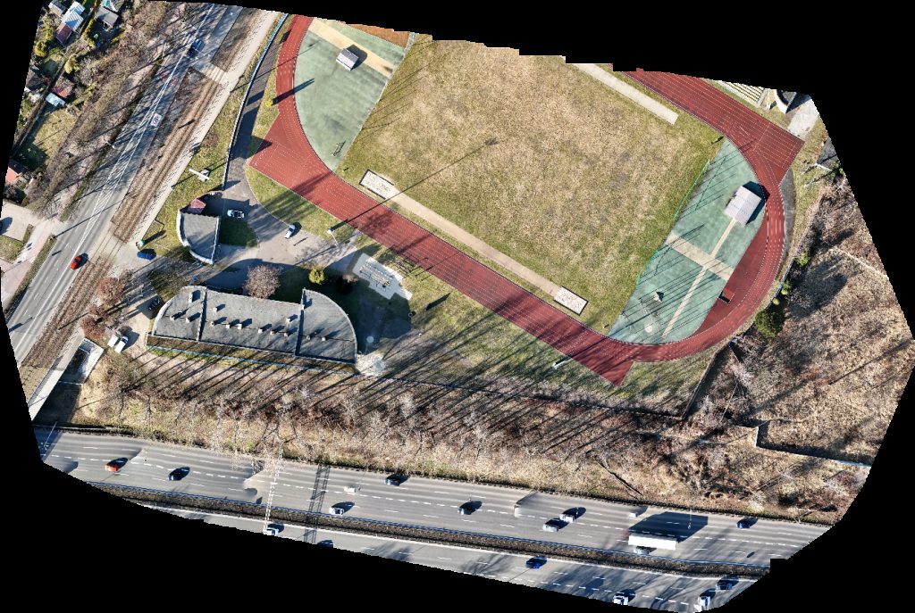 Drone map of Stadion AWF Polski Związek Biathlonu in stadion awf Aerial drone map in Katowice, Wojewodztwo Slaskie, PL