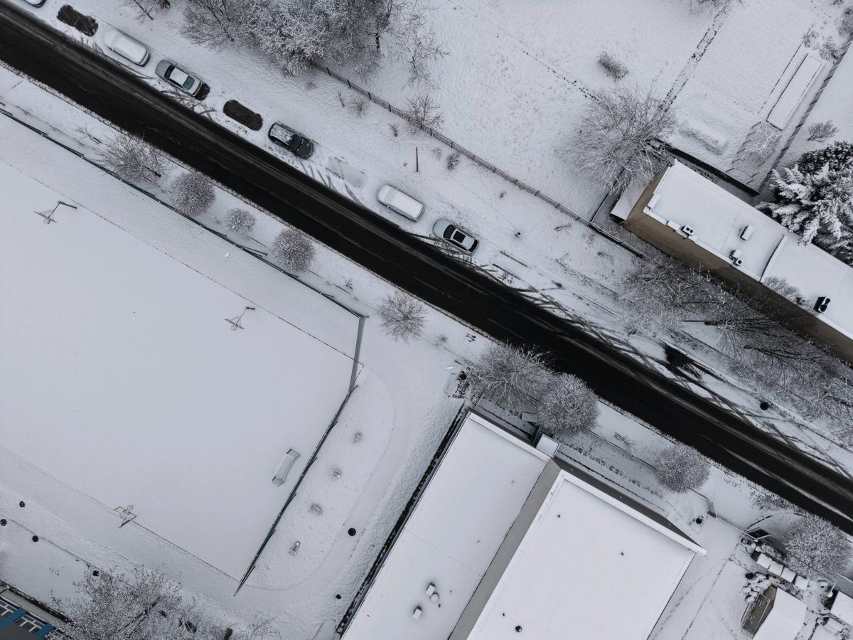 Drone 3d model of Zespół Szkół Budowlano Informatycznych w Żorach Technikum Nr 1 Aerial drone 3d model in Żory, Wojewodztwo Slaskie, PL