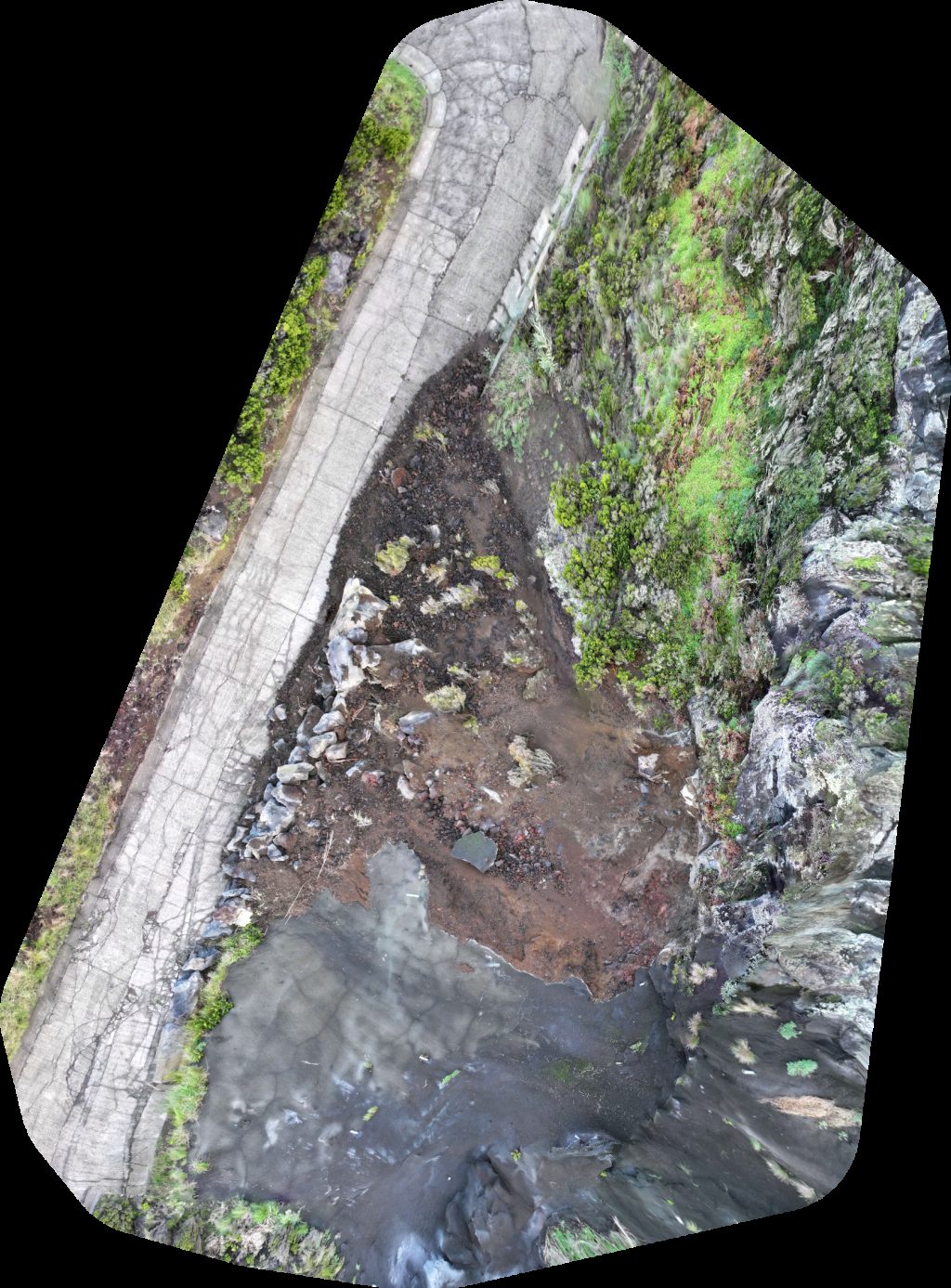 Drone map of Parking Parque Estacionamento Ferraria in da ferraria Aerial drone map in Ginetes, Azores, PT