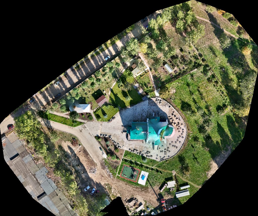 Drone map of Detskiy Statsionar Khram Vo Imya Svyatogo Apostola Andreya Pervozvannogo in гкб 1 Aerial drone map in Ulyanovsk, Ulyanovskaya Oblast, RU