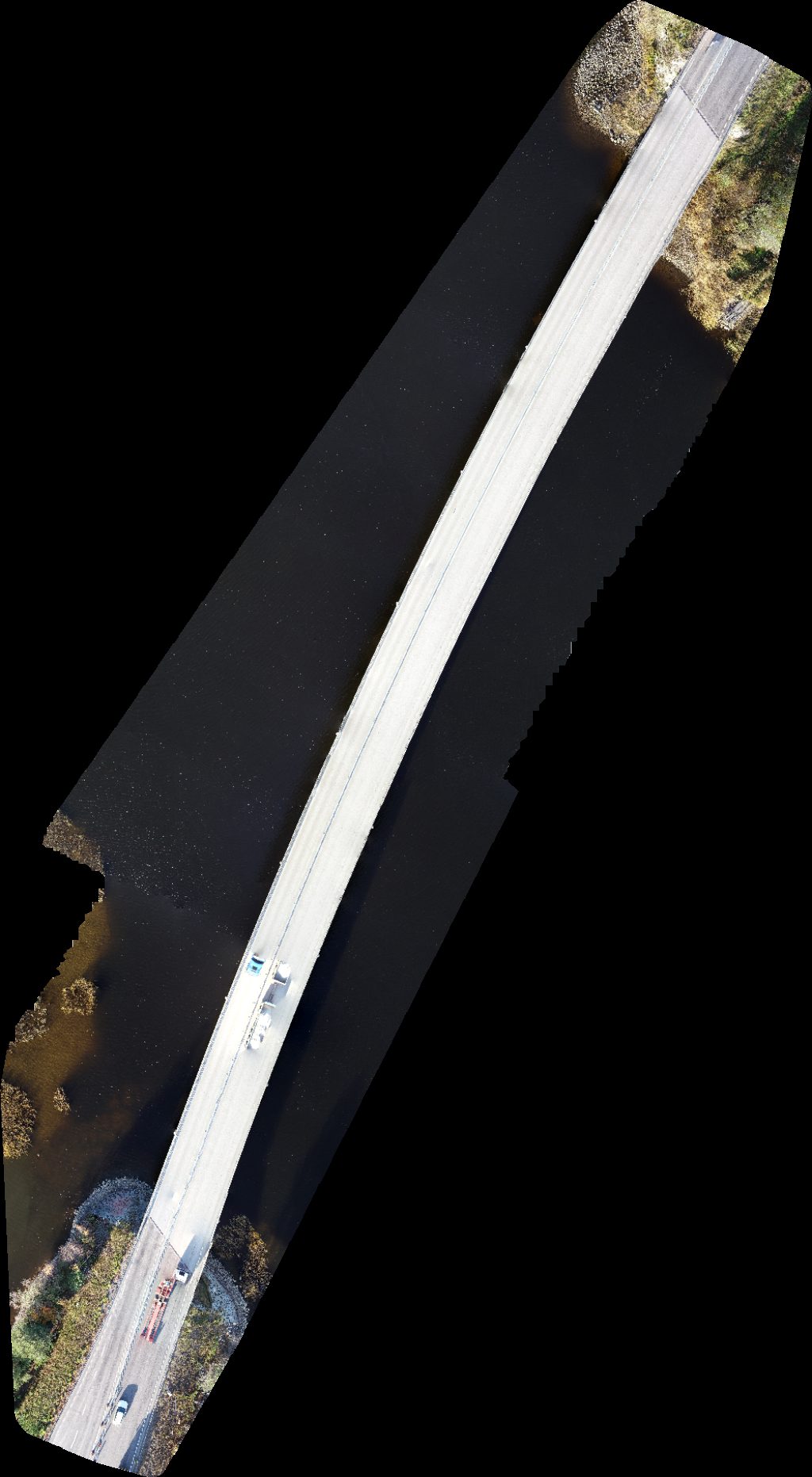 Drone map of Bergsviksbron E4 Öholmabron in Annelund-Backen Aerial drone map in , Norrbottens Lan, SE