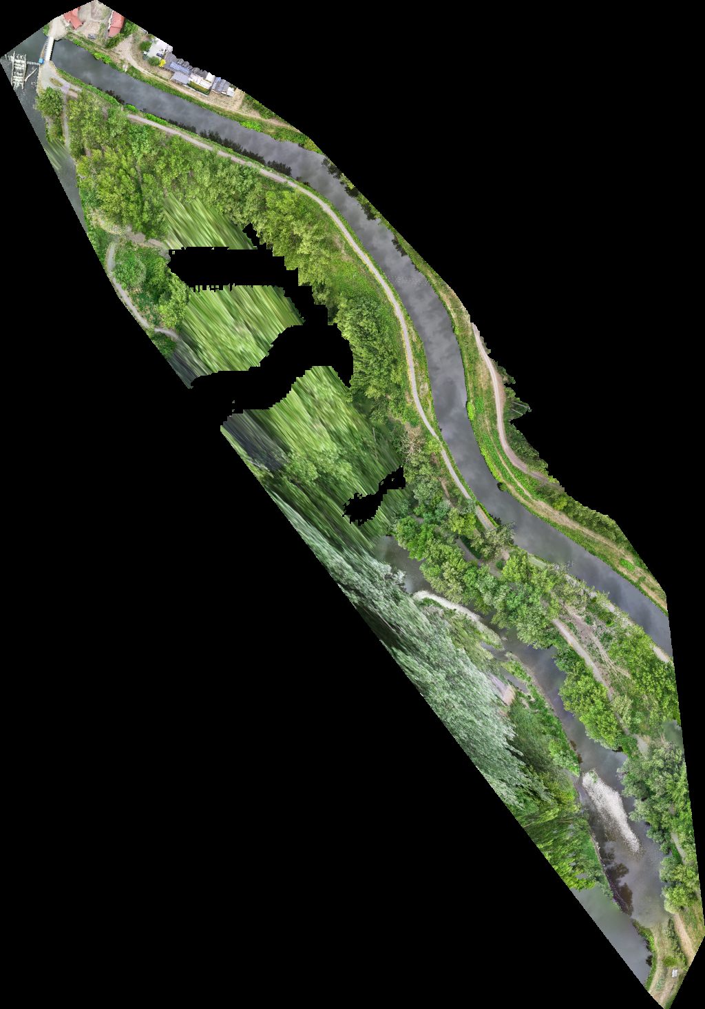 Drone map of Ostrov pohybu Koliba u Šidla Double Room Aerial drone map in Kalná nad Hronom, Nitra Region, SK