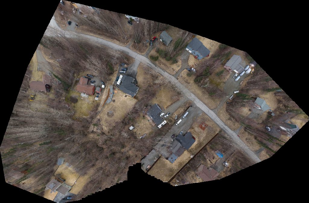 Drone map of Silver Fox Senior Day Services 49th State Street Rodders Association in Gateway Aerial drone map in Palmer, Ak, US