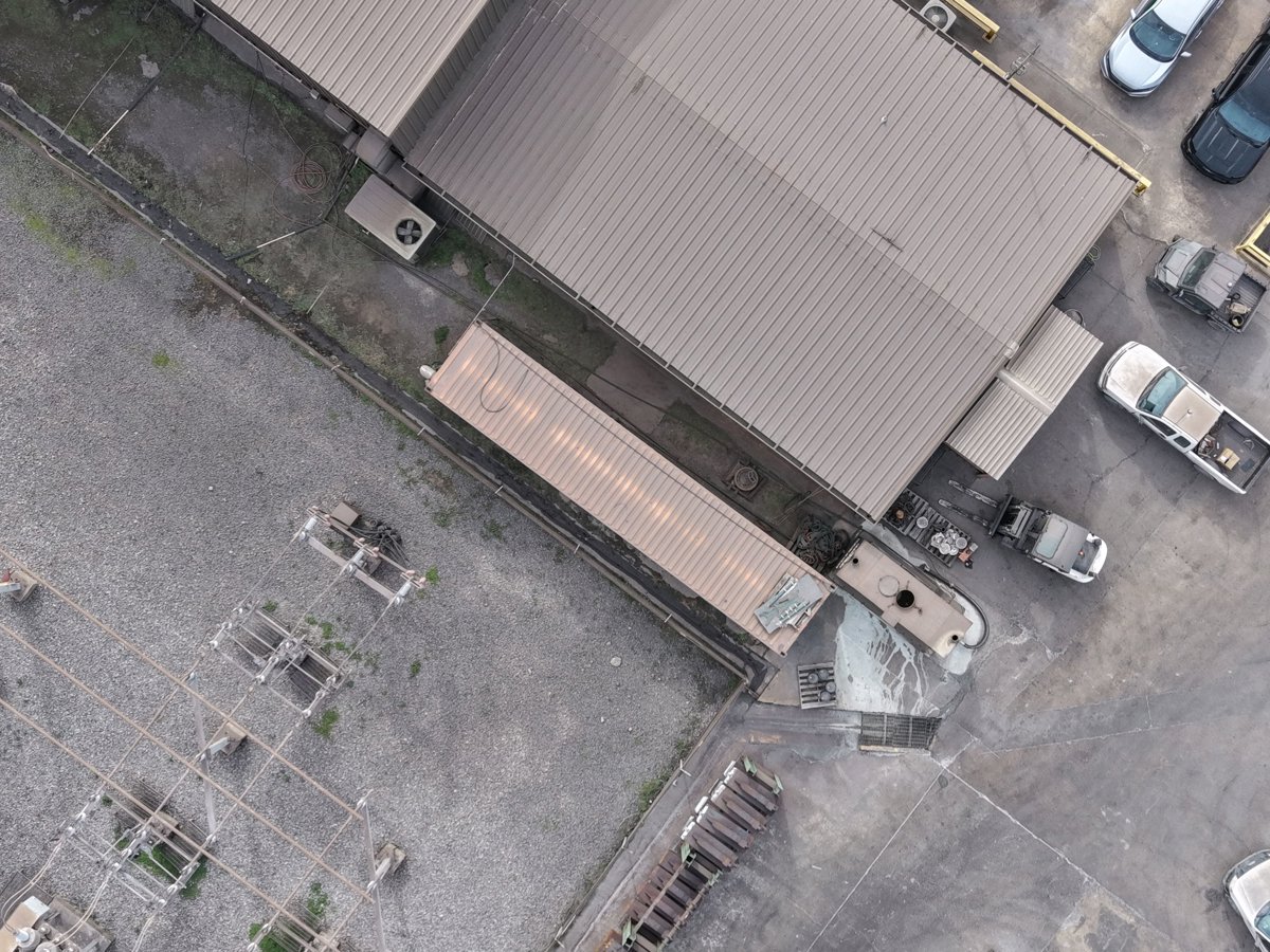 Drone 3d model of Traffic and Environmental Office Air Gas Liquide America Corporation in barge port blythville Aerial drone 3d model in Blytheville, Ar, US