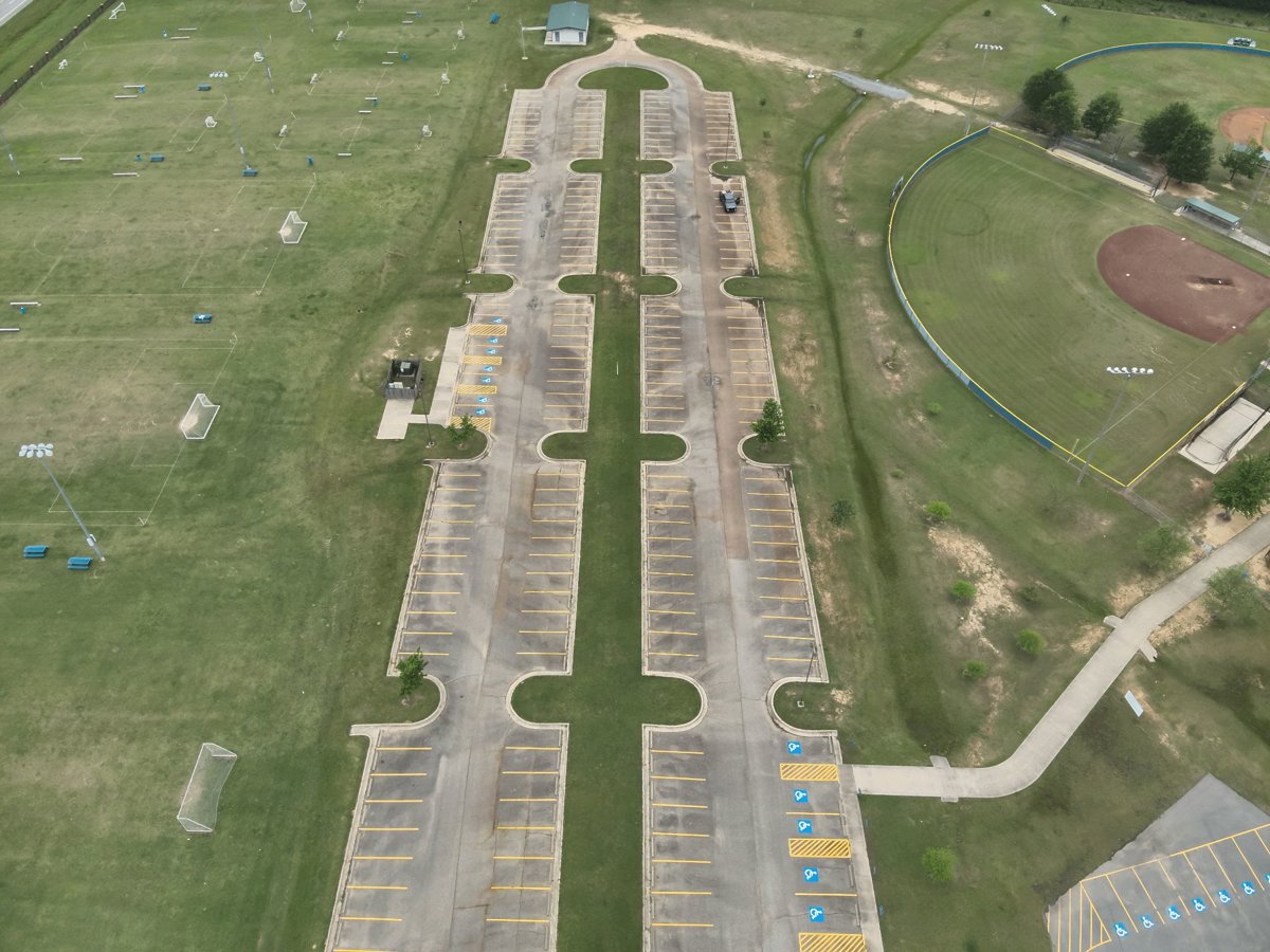 Drone 3d model of Sports Complex Southeast Arkansas Regional Intermodal Authority SEARIA in Monticello Sports Complex Aerial drone 3d model in Monticello, Ar, US