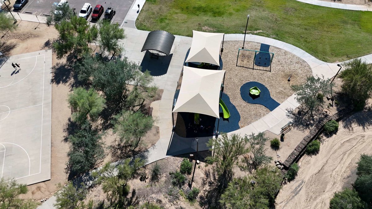 Drone 3d model of Dove Valley Park CCF Foundation Corp in Desert View Village Aerial drone 3d model in Cave Creek, Az, US