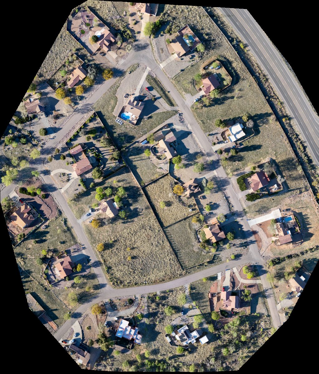 Drone map of National Drywall Plastering Oasis Fly Tying Benches in copper queen community Aerial drone map in Hereford, Az, US