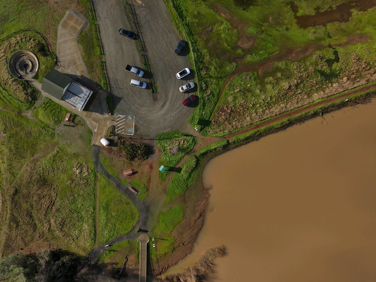Drone 3d model of Upper Park Designated Parking Area C Community Observatory in bidwell park Aerial drone 3d model in Chico, Ca, US
