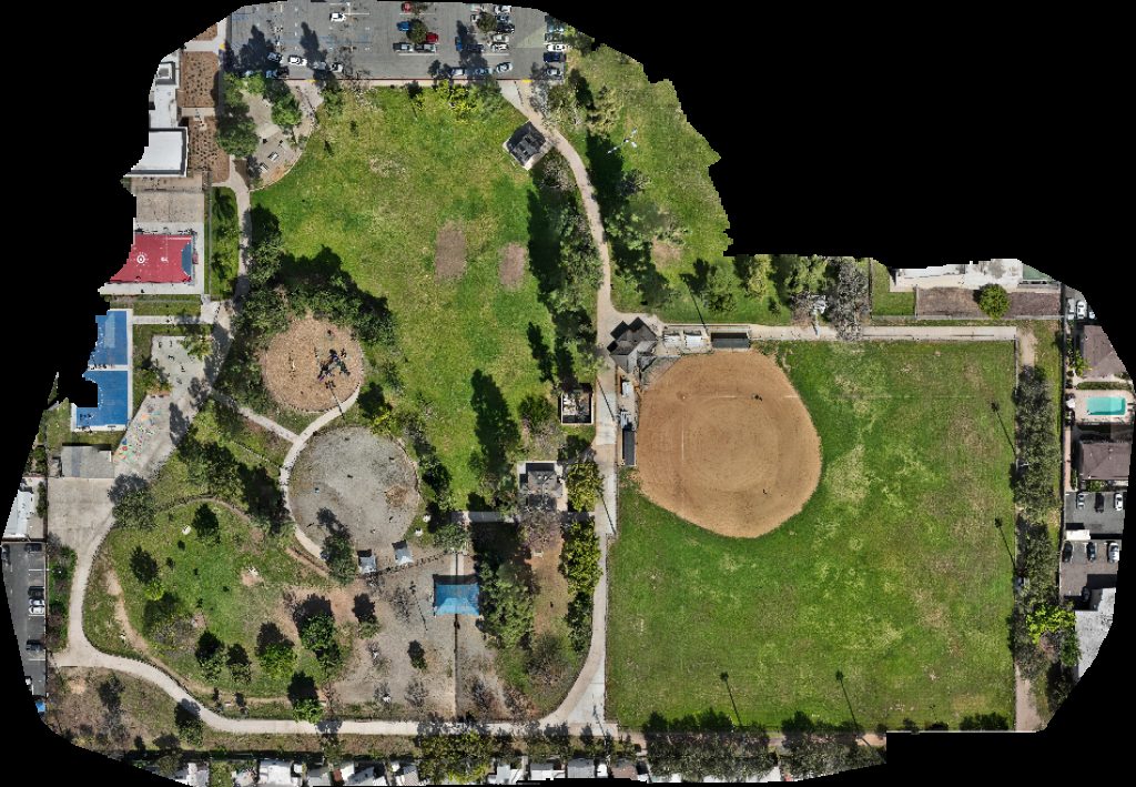 Drone map of Playground Wells Park in madison av 1st Aerial drone map in El Cajon, Ca, US