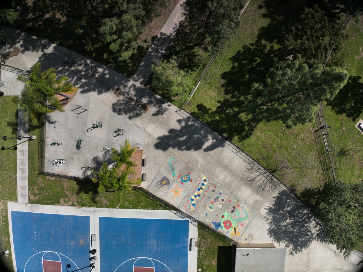Drone 3d model of Wells Park Baseball field in madison av 1st Aerial drone 3d model in El Cajon, Ca, US