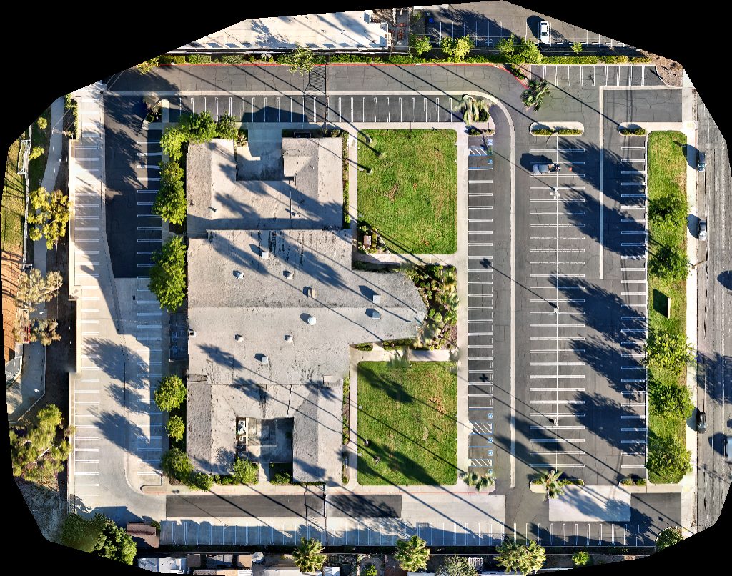 Drone map of The Church of Jesus Christ Latter day Saints Orangewood Manor in swimming pool Aerial drone map in El Cajon, Ca, US